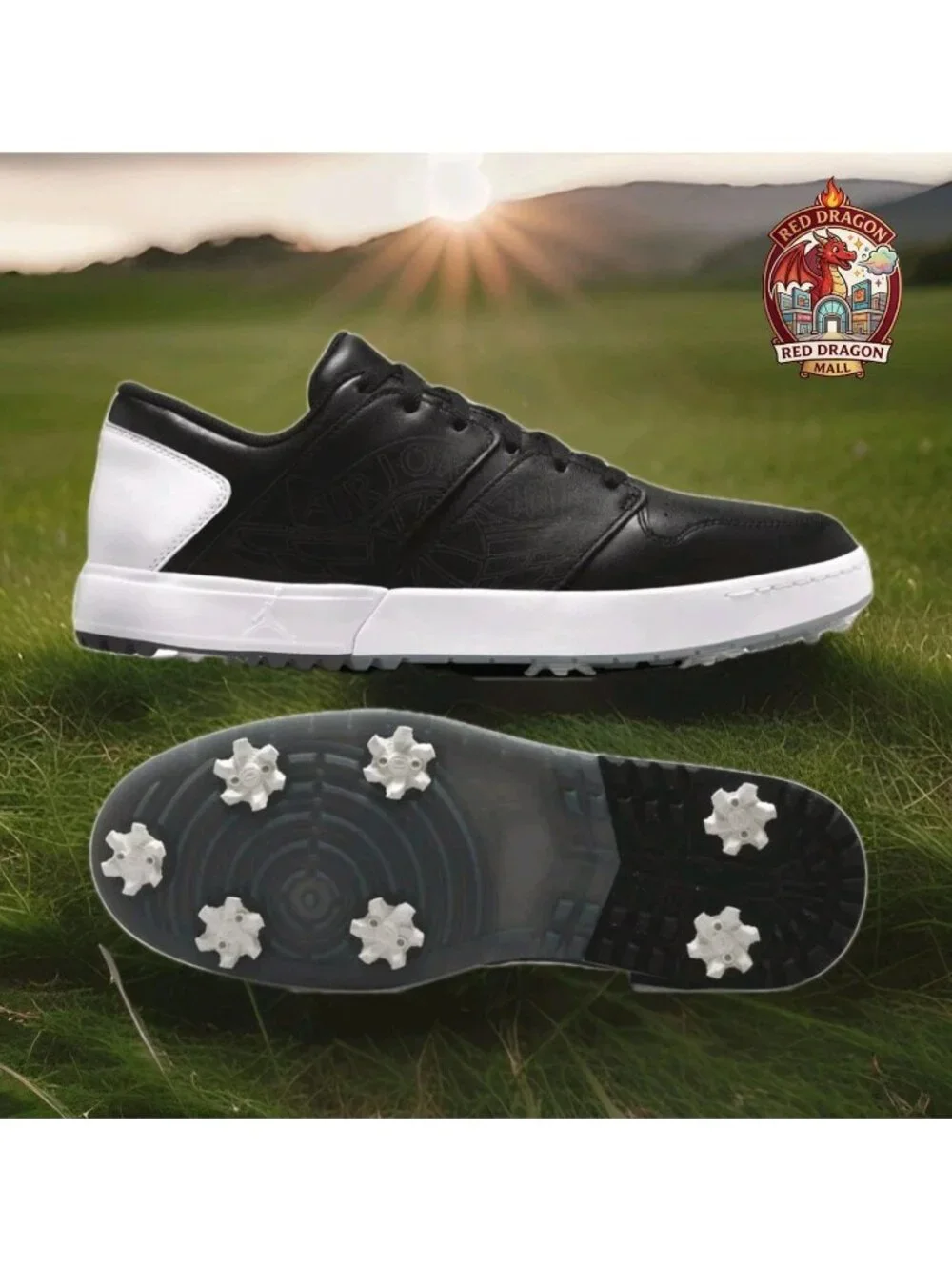 Nike Jordan Nu Retro 1 Low Golf Shoes Black White FZ4153-003 - Men's Size 8